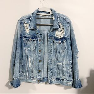 Ripped and Distressed Denim Jacket